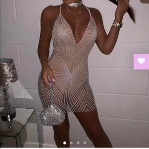 AKELA GLITTER DRESS - WHITE